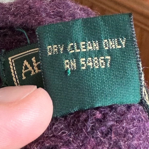 Abercrombie & Fitch Shetland Wool Purple Winter Warm Zip Front Cardigan Sweater - Picture 6 of 7